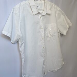 NWT GAP Men's Crisp White Casual Button Up Slim Fit Shirt, XL